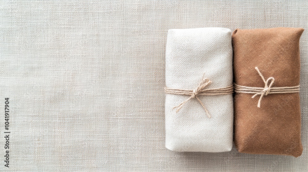 Wrapped Gifts on Fabric. Wrapped Gifts on Fabric.
