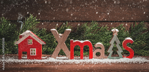 Obraz na płótnie Merry Christmas and Happy New Year. Background for the text w salonie