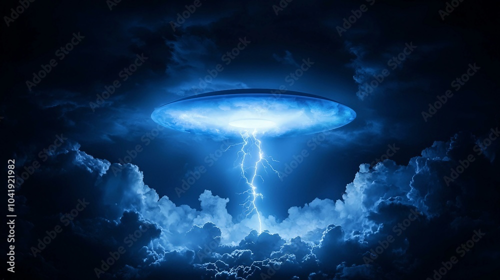 Enchanting UFO Encounter Under Stormy Skies with Striking Lightning Effects Enchanting UFO Encounter Under Stormy Skies with Striking Lightning Effects