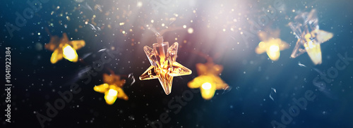 Background with Christmas and New Year's bokeh. Flickering light