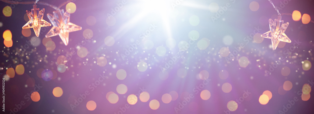 Background with Christmas and New Year's bokeh. Flickering light