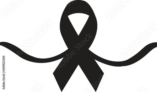 Silhouette image of  symbolic ribbon