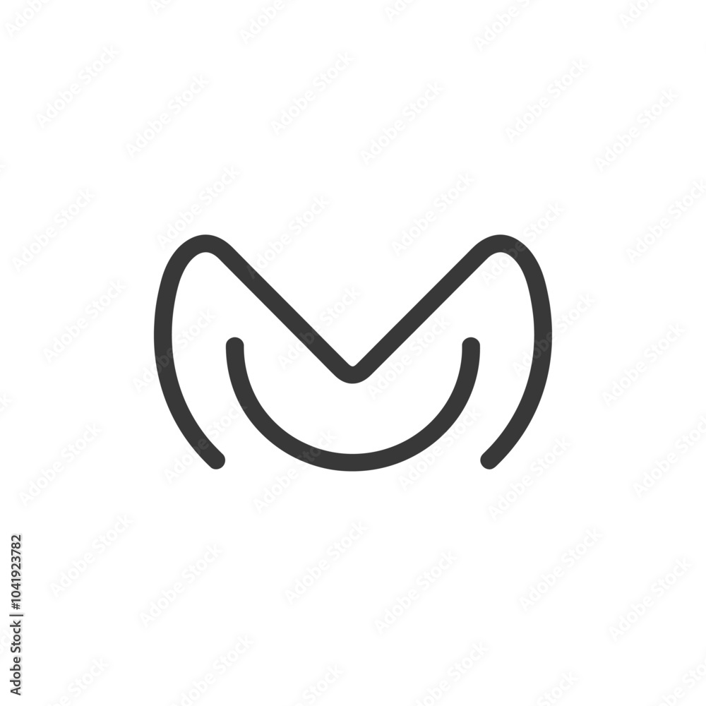 Stylized lowercase letter M with a smile Stylized lowercase letter M with a smile