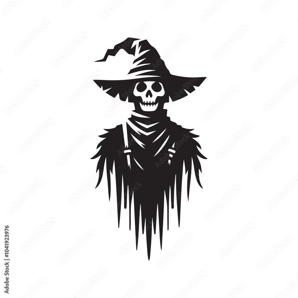 Scarecrow Skull Silhouette Vector Art for T-Shirts, Posters, and More Scarecrow Skull Silhouette Vector Art for T-Shirts, Posters, and More