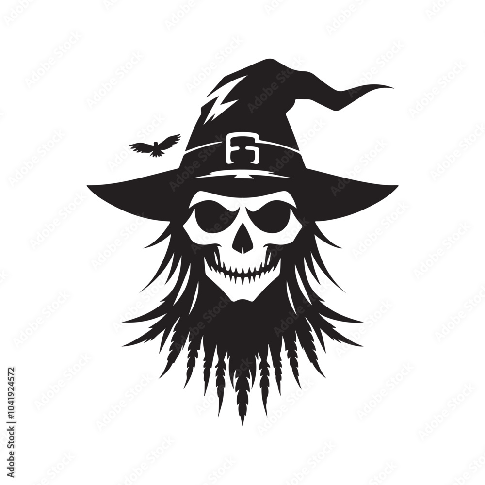 Scarecrow Skull Silhouette Vector Art for T-Shirts, Posters, and More Scarecrow Skull Silhouette Vector Art for T-Shirts, Posters, and More