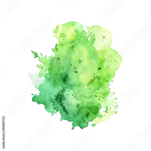 green watercolor splash vector illustration in watercolor style