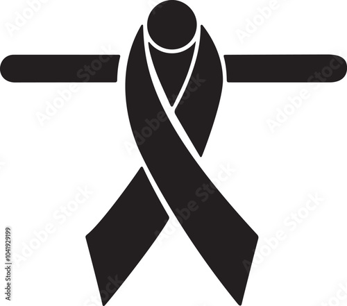 Silhouette image of  symbolic ribbon
