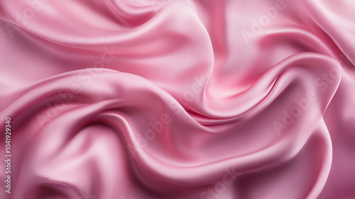 luxurious and elegant pink wavy silk satin fabric.