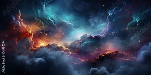 Glowing clouds in space