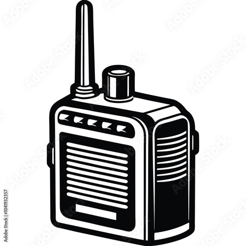 Walkie Talkie vector silhouette Illustration Isolated white background.