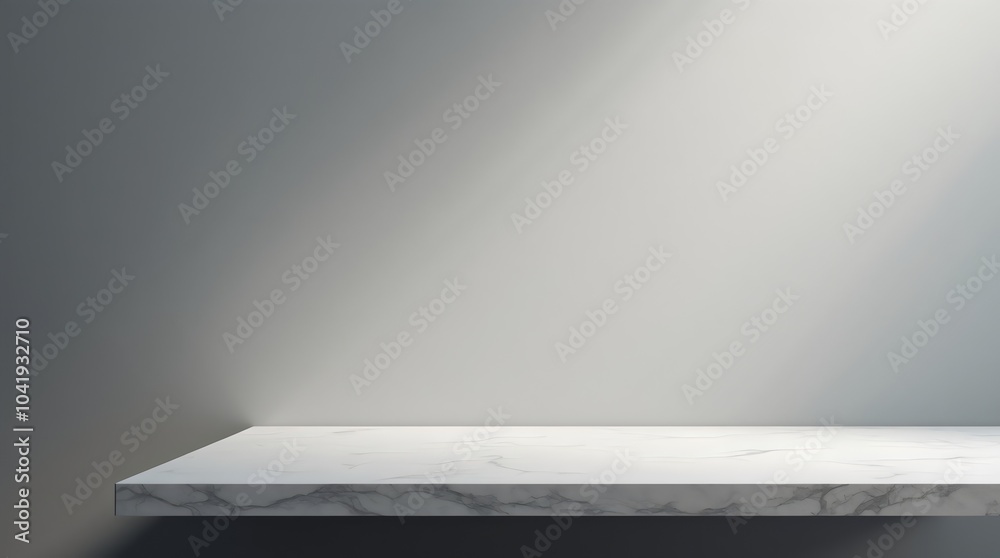 Empty Table on Gray Wall with Light – Premium Background for Product Branding and Presentations Empty Table on Gray Wall with Light – Premium Background for Product Branding and Presentations