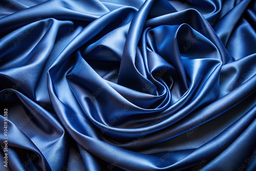 Obraz premium Luxurious Dark Blue Silk Fabric - Smooth Texture for Elegant Design Projects