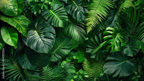 Lush Tropical Greenery Background for Design Projects