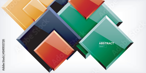 Free Download Colorful squares with reflections abstract background design. Vector Illustration For Wallpaper, Banner, Background, Card, Book Illustration, landing page - GFXLoad