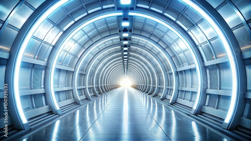 futuristic tunnel with bright light background