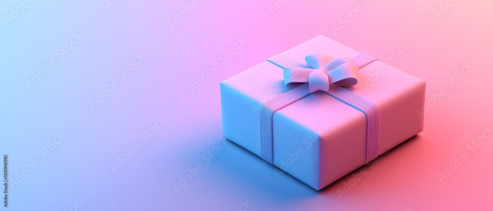 A colorful gift box with a bow, perfect for celebrations and holiday events, set against a vibrant gradient background. A colorful gift box with a bow, perfect for celebrations and holiday events, set against a vibrant gradient background.