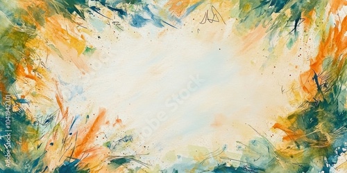 Abstract painting with vibrant colors and soft edges, creating a serene focal point.