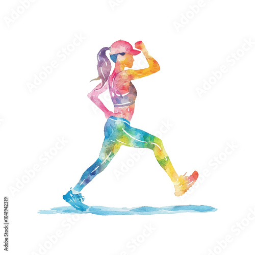 woman exercising vector illustration in watercolor style