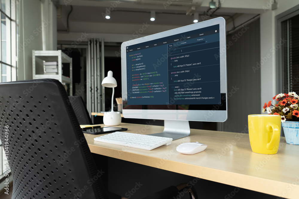 Software development programming on computer screen for modish application and program coding Software development programming on computer screen for modish application and program coding