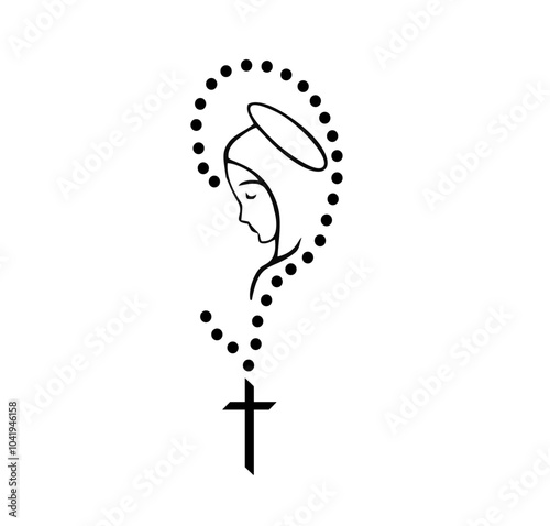 SACRED IMAGE WITH ROSARY TATOO IDEA