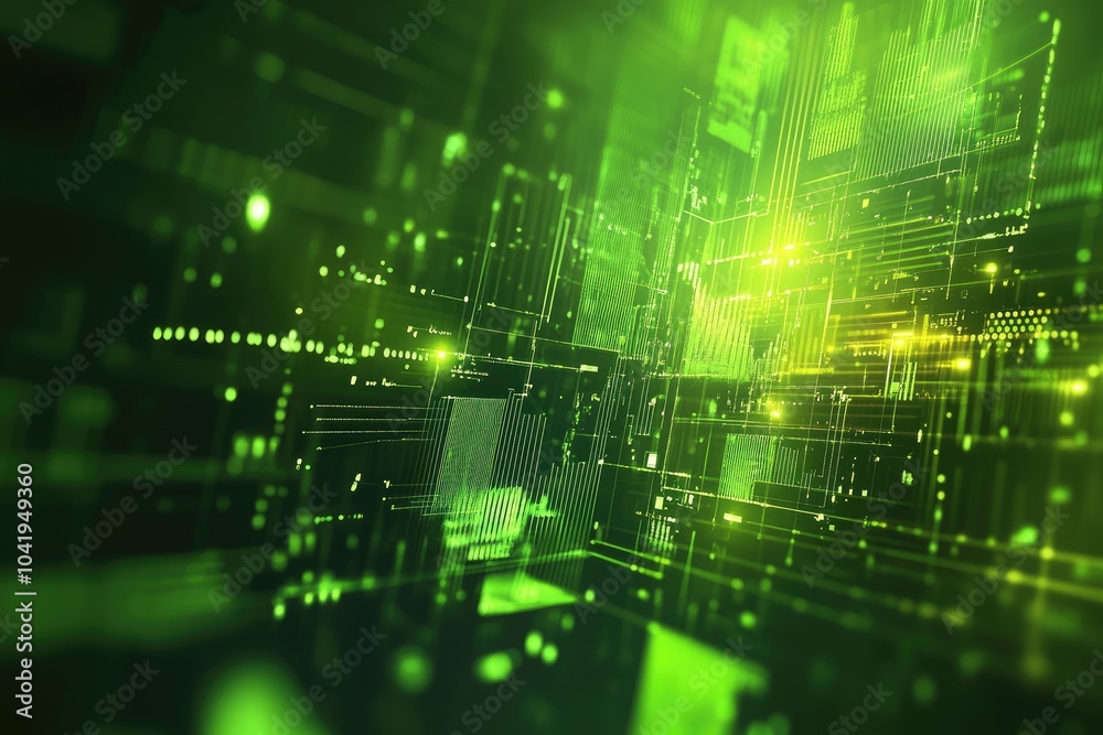 Futuristic green digital abstract art Futuristic green digital abstract art