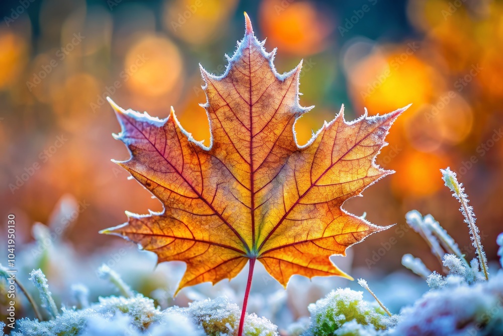 Frosted Maple Leaf Silhouette in November Colors Frosted Maple Leaf Silhouette in November Colors