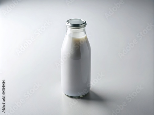 Minimalist Milk Bottle on White Background - Pure and Simple Aesthetic for Baby Products