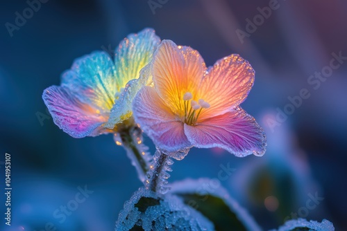 Regenbogenblüten im Frost photo