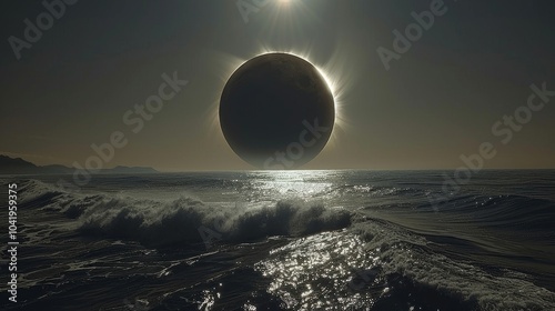 An extraordinary panorama as the shadow cone of the solar eclipse sweeps across the earth, plunging the world into a