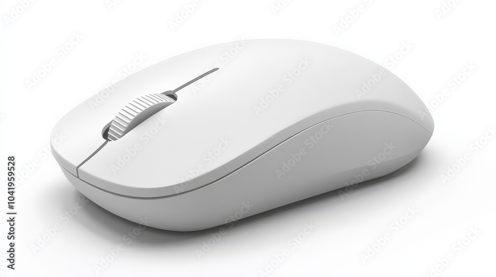Sleek and Modern Wireless Computer Mouse in Neutral Tones Sleek and Modern Wireless Computer Mouse in Neutral Tones