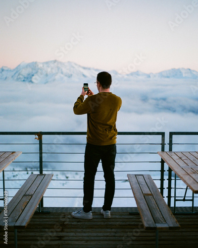 person watching the sunset