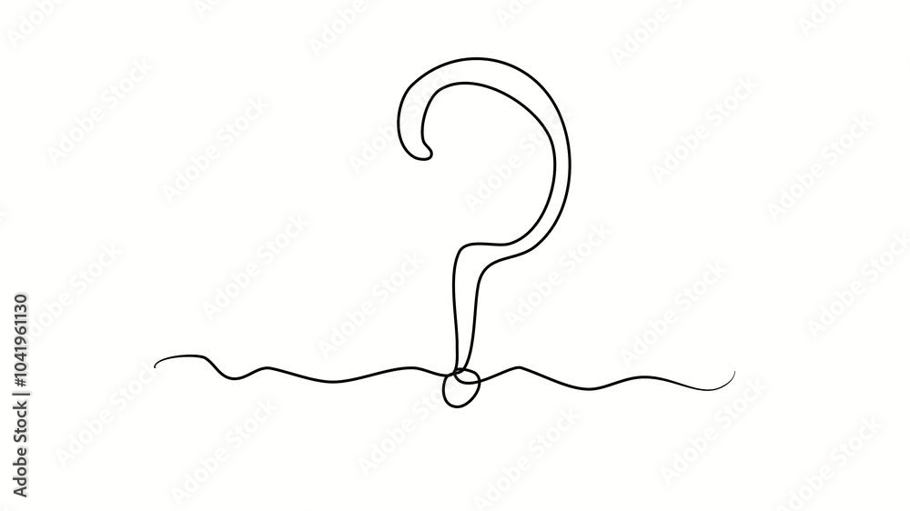 Question mark, problem. One line drawing doodle hand drawn. Video object illustration, minimalism hand drawn sketch design modern new Question mark, problem. One line drawing doodle hand drawn. Video object illustration, minimalism hand drawn sketch design modern new