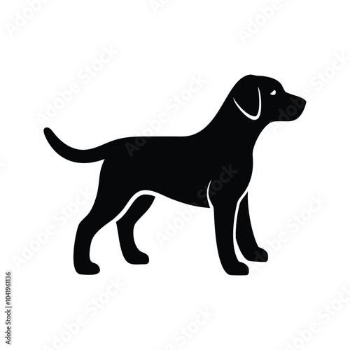 Dog silhouette vector art illustration
