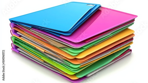 Vibrant Folder Stack - Colorful Organizer