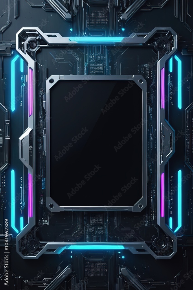 Fototapeta premium techno frame border