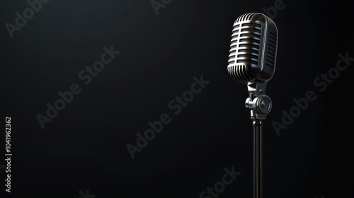 Vintage Retro Microphone on Simple Background - Classic Elegance for Music and Broadcasting Themes
