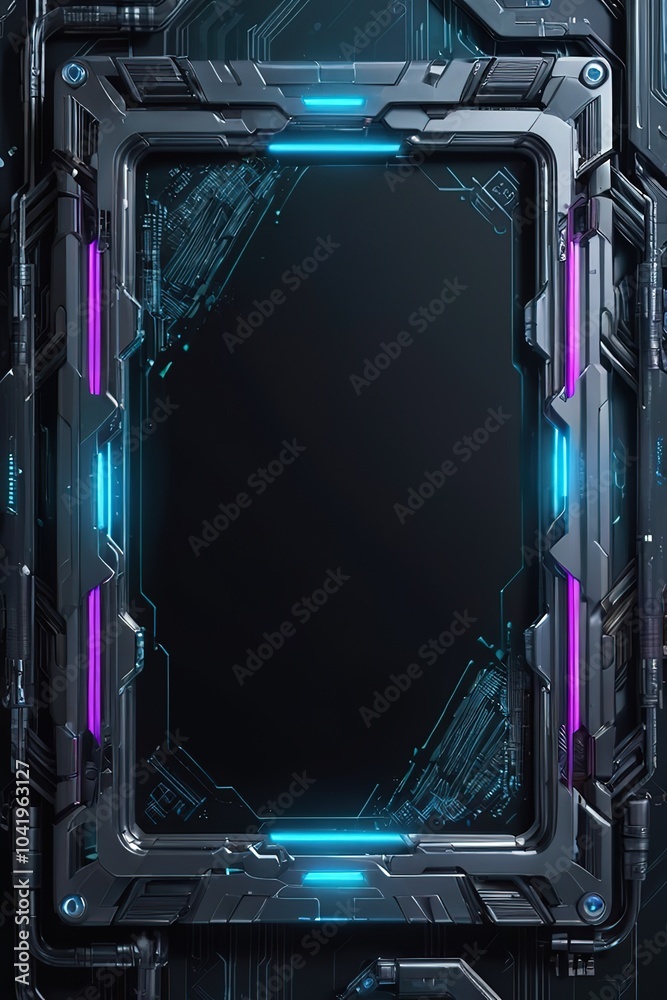 Fototapeta premium techno frame border