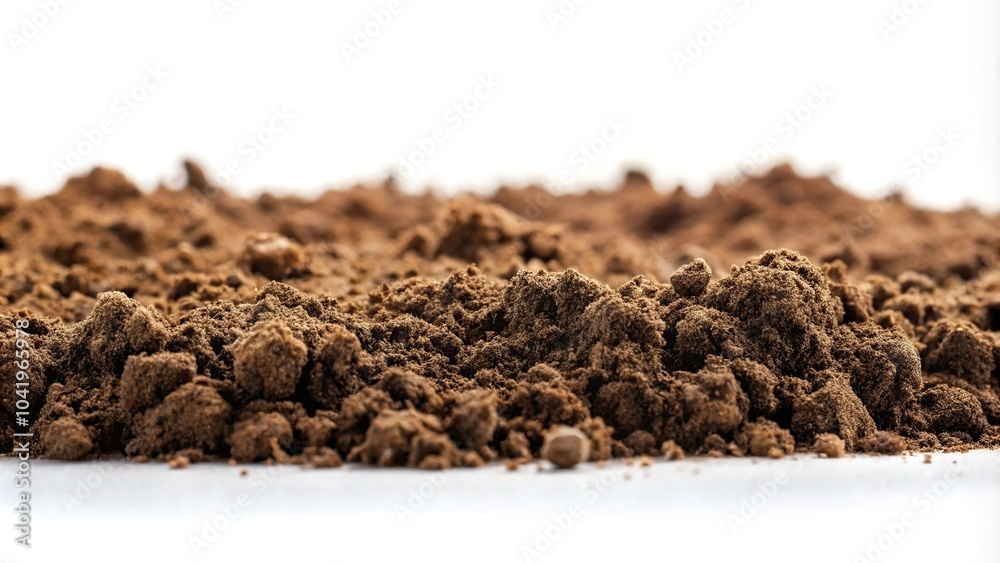 natural ground texture on a white backdrop with a tilted angle natural ground texture on a white backdrop with a tilted angle
