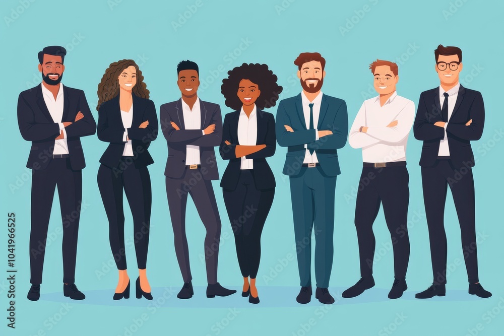Obraz premium Diverse Group of Business Professionals Standing Together