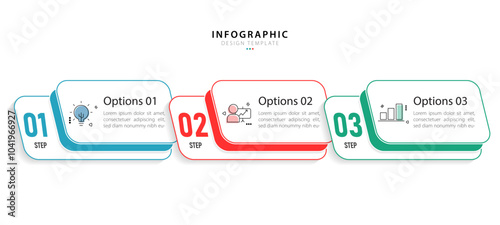 Business infographic template. 3 Step timeline journey. Process diagram, 3 options on white background, Infograph elements vector illustration.