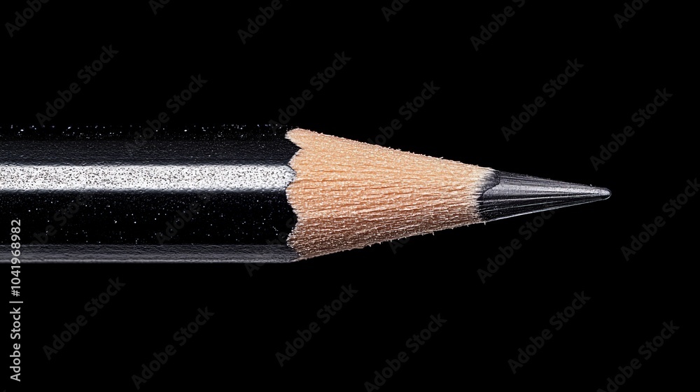 Obraz premium Closeup of a Sharp Pencil Tip on a Dark Background