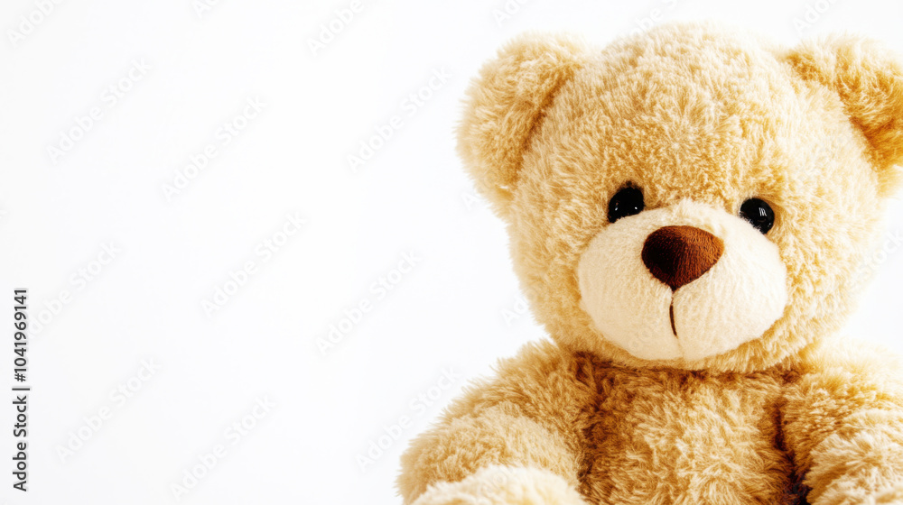 Close-up of a Cute Teddy Bear with Soft Fur