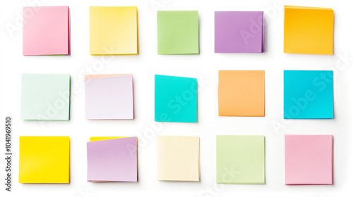 Colorful Sticky Notes on White Background