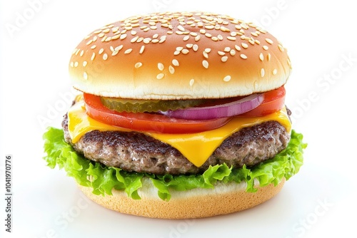 Delicious Cheeseburger on a Sesame Seed Bun