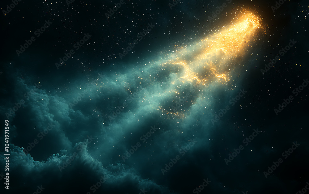 Fototapeta premium Illuminating Beam Pierces Through the Darkness