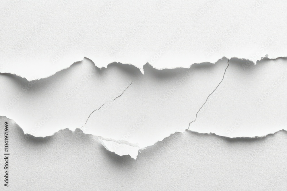 Torn White Paper Texture on Clean Background Torn White Paper Texture on Clean Background