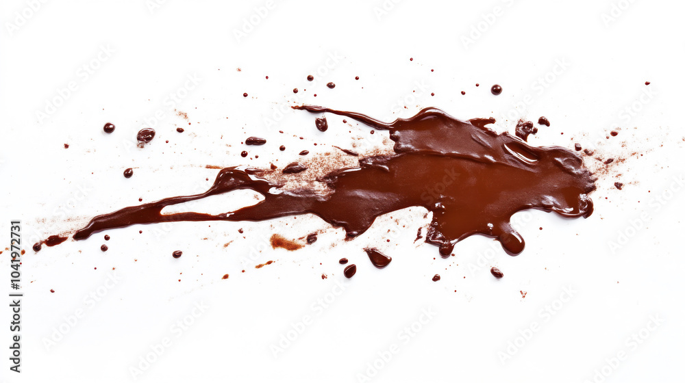 Melted Chocolate Splashes on White Background Melted Chocolate Splashes on White Background