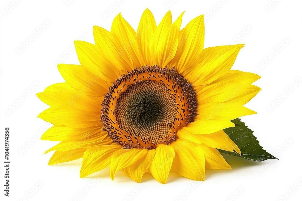 Fototapeta premium Bright Yellow Sunflower on Clean Background