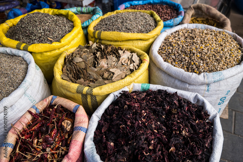 Souk in the City Essaouira in Morocco, Africa. photo