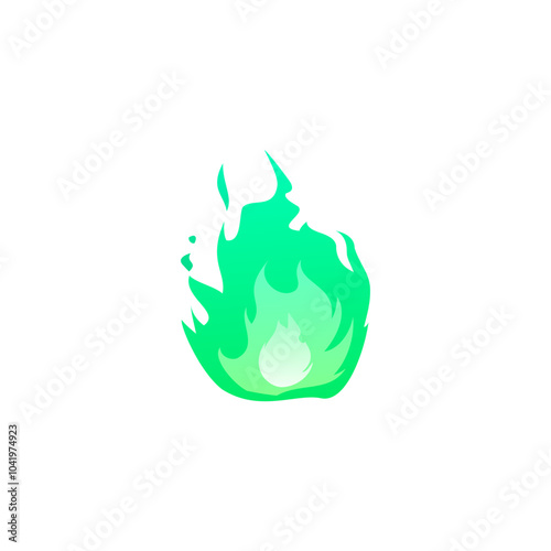 Green magical symbol of fire.